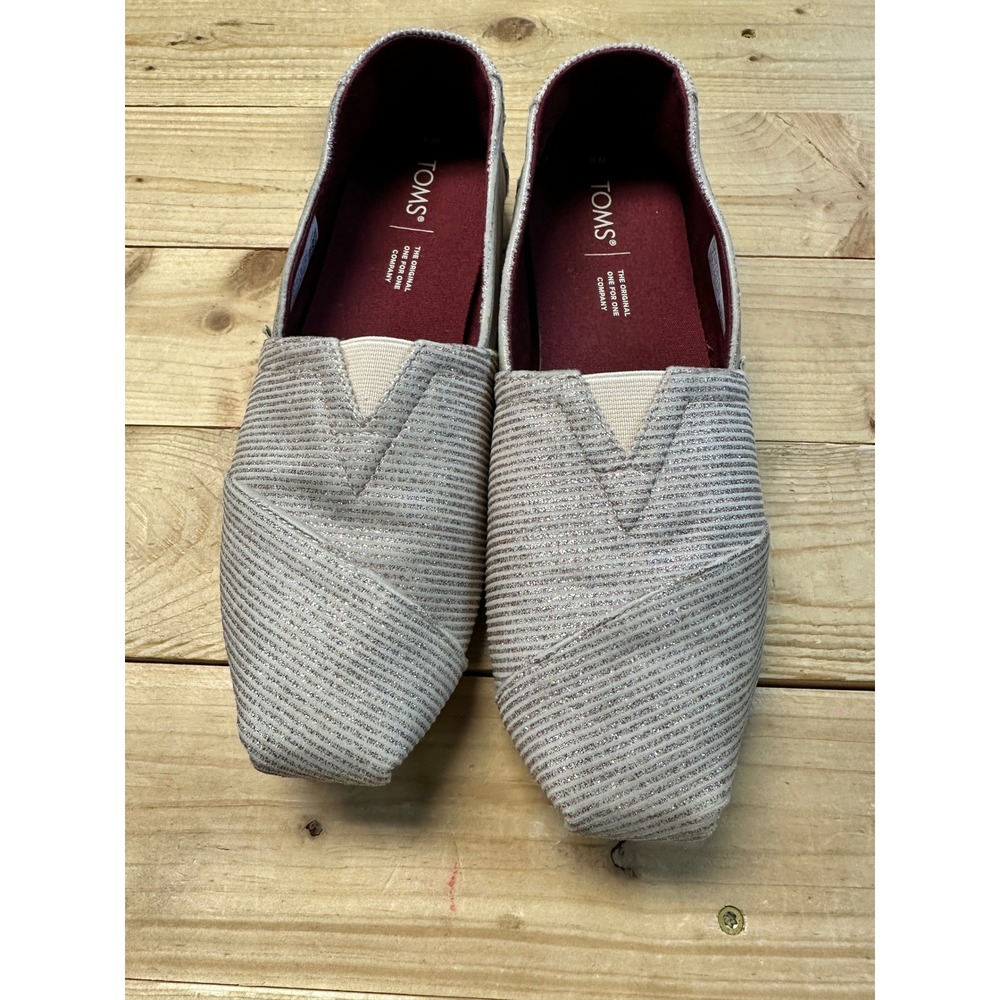 TOMS Glitter Slip On Casual Shoes Sparkle Shimmer Comfort Women's Size 9